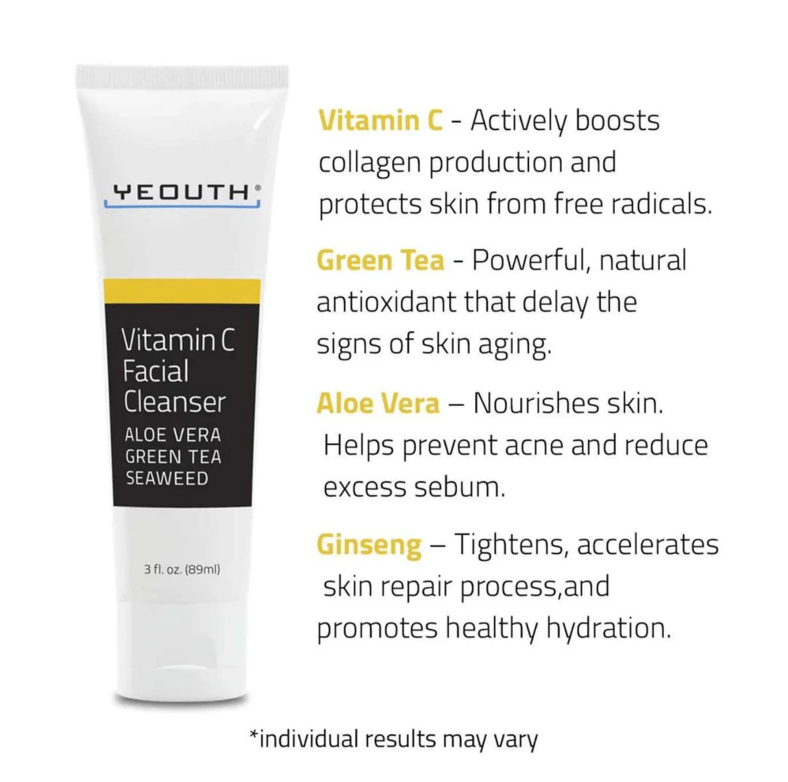 YEOUTH Vitamin C Facial Cleanser 90ml (3 fl.oz) - EXP - Image 3